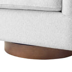 Fauteuil pivotant moderne en tissu pour salon, structure en bois