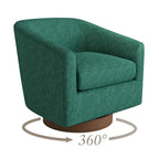 Fauteuil pivotant moderne en tissu pour salon, structure en bois
