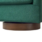 Fauteuil pivotant moderne en tissu pour salon, structure en bois