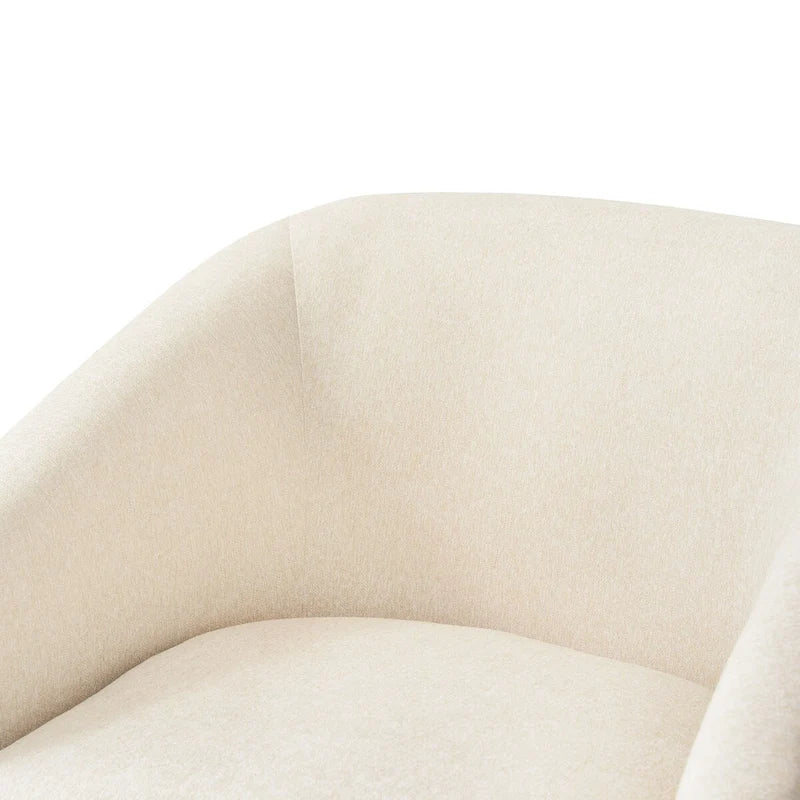 Fauteuil pivotant moderne en tissu pour salon, structure en bois