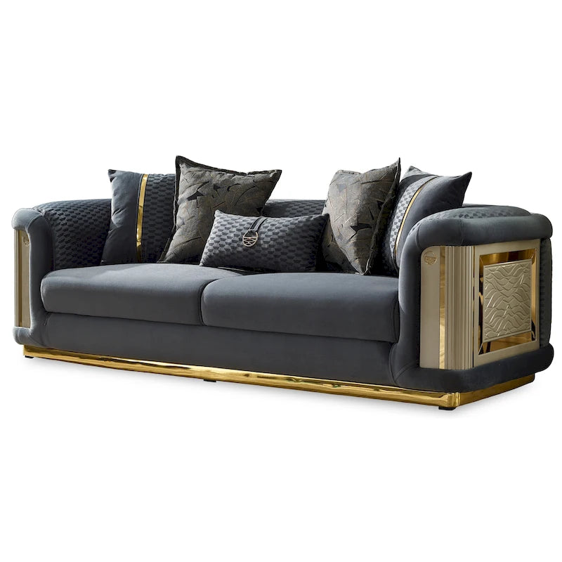 Ensemble de salon 3 pièces Ella avec accoudoirs carrés