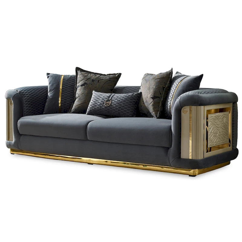 Ensemble de salon 3 pièces Ella avec accoudoirs carrés