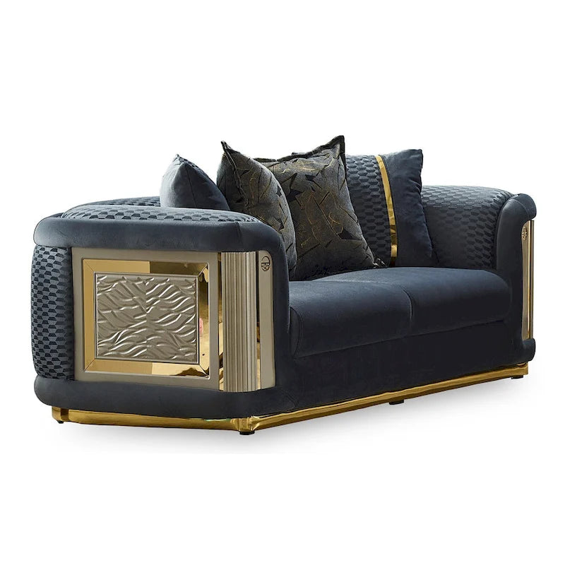 Ensemble de salon 3 pièces Ella avec accoudoirs carrés