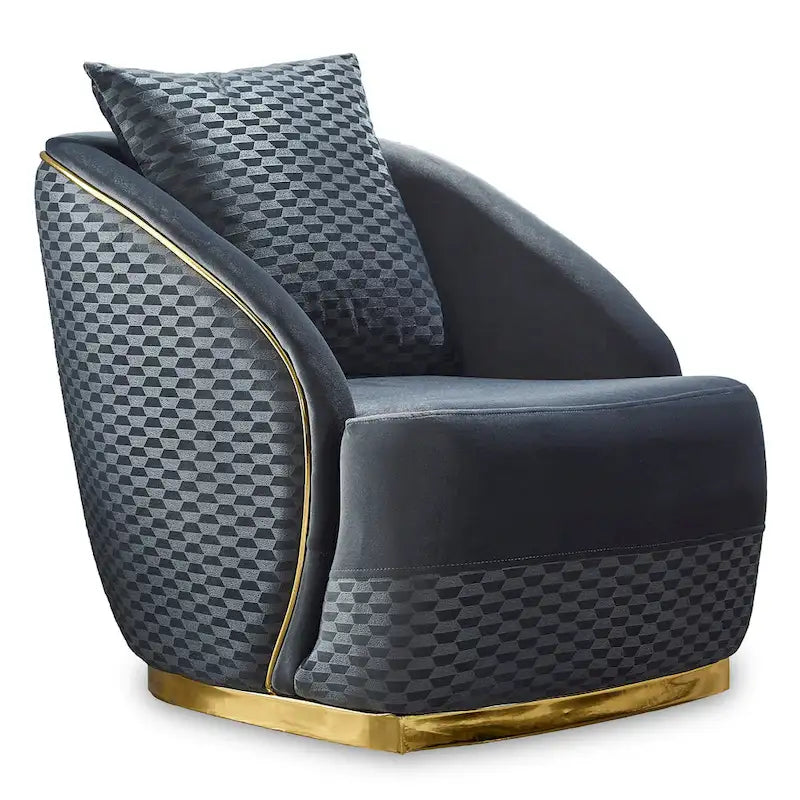 Ensemble de salon 3 pièces Ella avec accoudoirs carrés