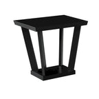 Ensemble de 3 tables basses, design conique incliné, plateau rectangulaire noir