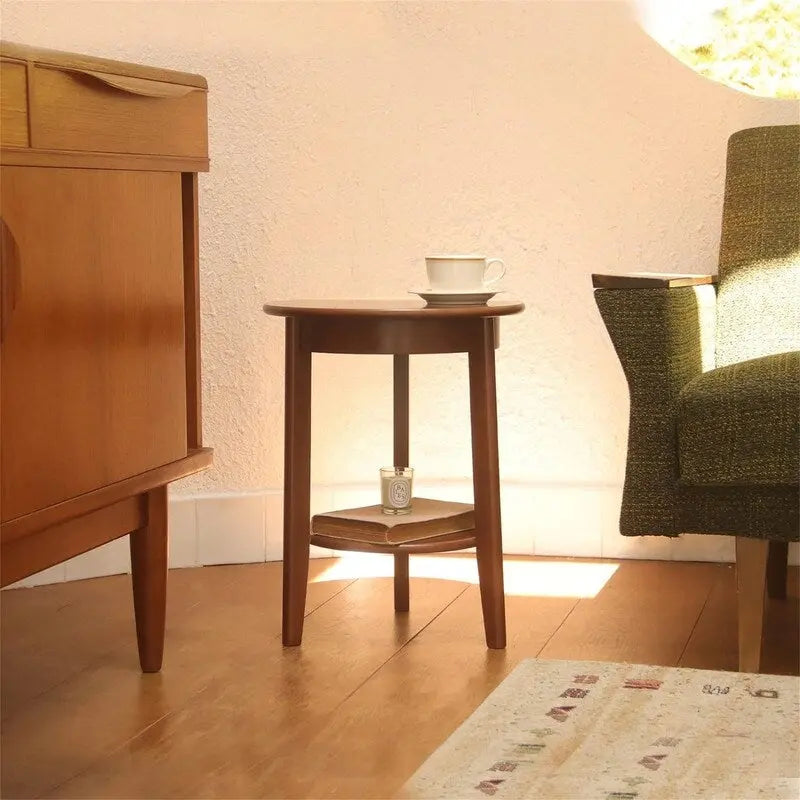 Table d'appoint en bois à 2 niveaux - 39P x 39L x 50H cm