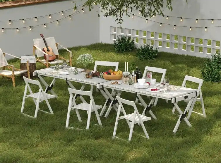 Lot de 2 chaises d'extérieur pliantes compactes Stateside Wood résistantes aux intempéries