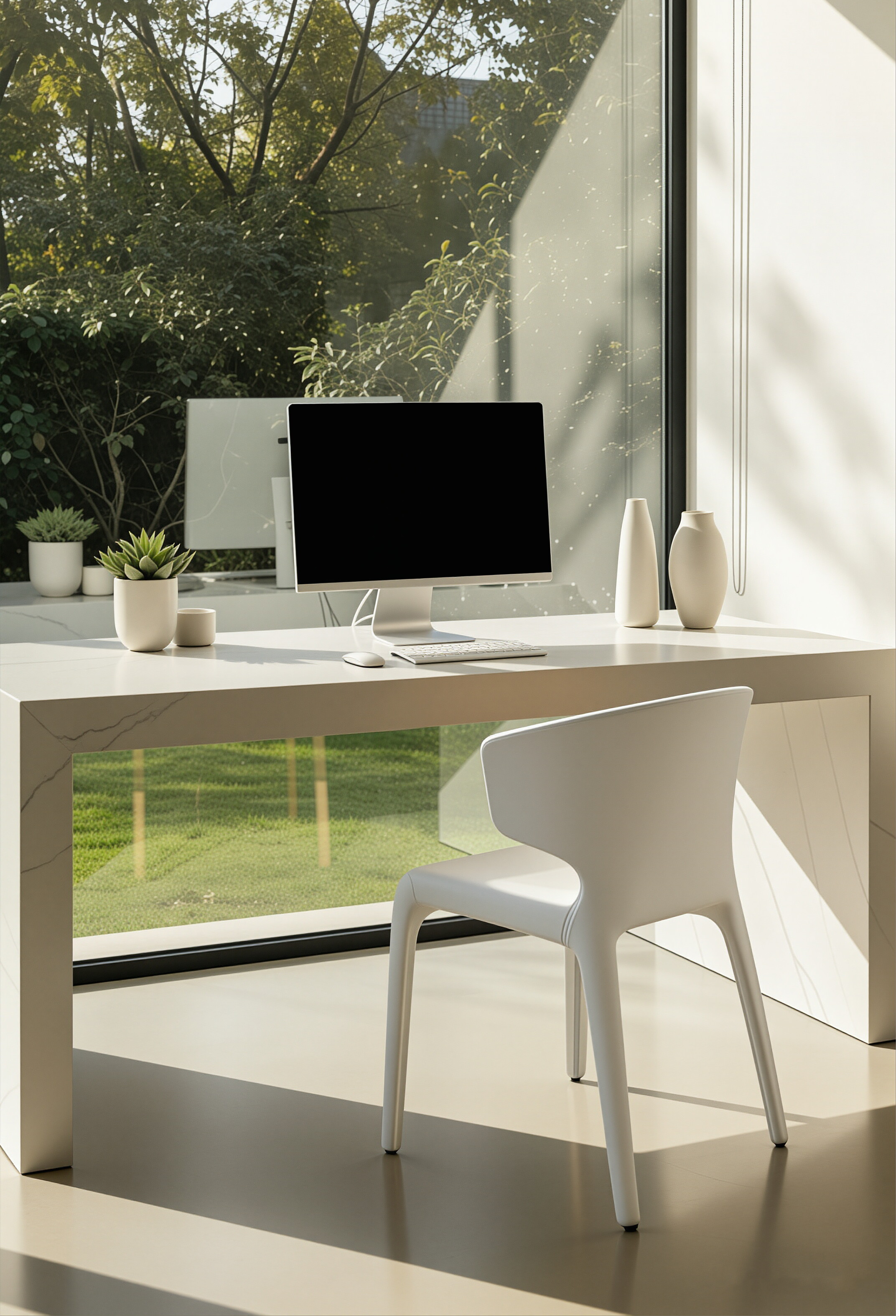 Chaise de salle à manger Conrad en similicuir crème (lot de 2)